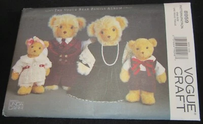 Vogue Craft Pattern 8959 VOGUE Bear Family Wardrobe Outfits Linda Carr UNCUT - Image 1 of 4