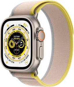 Apple Watch Ultra (GPS + LTE) 49MM Titanium Case Yellow/ Beige Trail Loop M/L - Picture 1 of 3