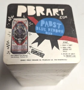 Pabst Blue Ribbon Beer PBR Can ART Promotional Coasters New Lot of 125 2 Sided - Picture 1 of 4