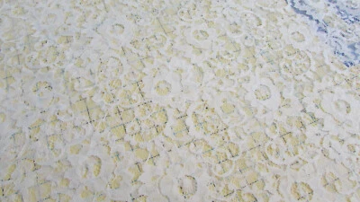  BTY ROSES FLORAL LACE Fabric Very subtle Off White/SNOW Color soft 56-58 Wide - Image 1 of 4
