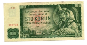 100 KORUN FINE BANKNOTE FROM CZECHOSLOVAKIA 1961 PICK-91 - Picture 1 of 2