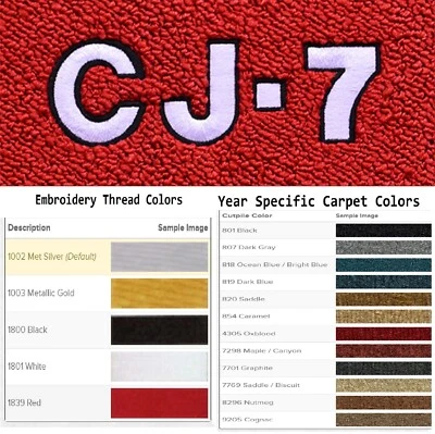 ACC 1976-1986 Jeep CJ7  Custom CJ-7 with Black Outline Cutpile Front Floor Mats - Image 1 of 4