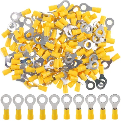 25PCS RV5.5-8 Yellow Ring insulated Terminal 5/16" Cable Wire Connectors - Image 1 of 4