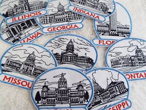 US STATE Capital Building 3-5/8" Embroidery Iron-on Patch (E41)