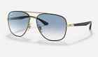 Ray-Ban Andrea RB3683 9000/3F Square Black On Gold Sunglasses Authentic