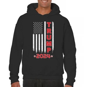 Donald Trump American Flag 2024 45 47 Sweatshirt America First MAGA Hoodie - Picture 1 of 57