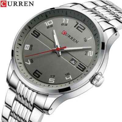 CURREN Men Quartz Watches Steel Watch Luminous Casual Business Male Wristwatch - Image 1 of 4
