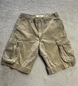Levis Mens Size 32 Hiking Cargo Shorts Snap Pockets Heavy Cotton Outdoors Beige - Picture 1 of 16