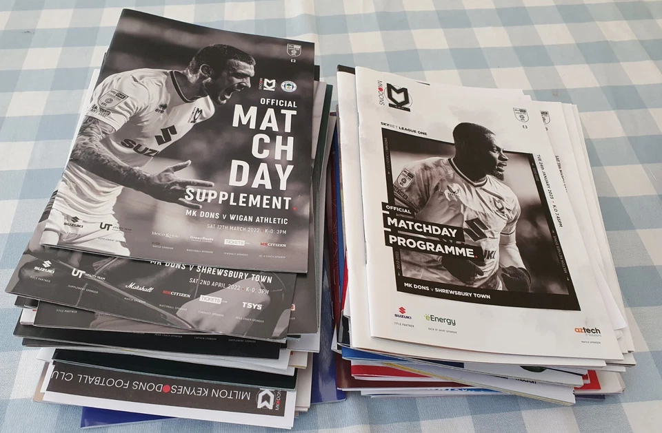 Football Programmes Job Lot bulk MK Dons x10 random progs between 2006 & 2020  - Image 1 of 1