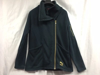 Puma Suéter Mujer Grande Negro Logo Cremallera Completa Chaqueta de Pista Sudadera Foto 1 de 4