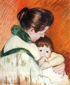 Woman and Child by Mary Cassatt Giclee Fine Art Print Reproduction on Canvas - Picture 1 of 1