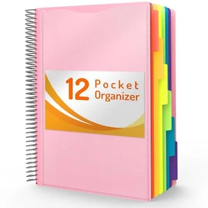 12 Pocket Project Organizer 1/6-cut Tab Binder Organizer with Sticky Labels M... - Picture 1 of 7