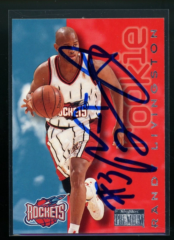 1997-98 Skybox RANDY LIVINGSTON Signed Card autograph AUTO ROCKETS LSU - Image 1 of 1