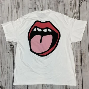 New Love Club T Shirt Tongue Mouth Lips Back Print 100% Cotton Size Large ASOS - Picture 1 of 7
