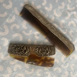 Antique Silver Comb Holder & Comb Marked DENMARK - Picture 1 of 8