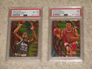 Lote de 7 8 Shaquille O'Neal Scottie Pippen 1994 Fleer Ultra Scoring Kings Shaq PSA - Imagen 1 de 2