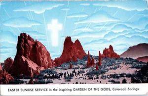Easter Sunrise Service in the Garden of the Gods Colorado Postcard - Picture 1 of 2