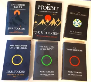 6x TOLKIEN Hobbit, LOTR, Silmarillion, Unfinished Tales ~ Fantasy Set /Most New - Picture 1 of 14