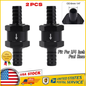 2 PCS 1/4 Inch Non-Return One Way 6MM Air Fuel Oil Check Valve Diesel Gas Black - Picture 1 of 12