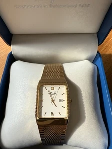 Rotary Tank Quartz Dress Watch 11183 Vintage ⌚️ Boxed New Battery - Picture 1 of 5