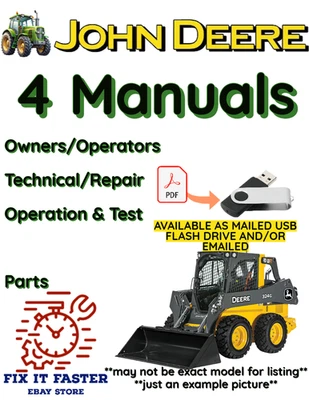 JOHN DEERE 320D MINICARREGADEIRA PROPRIETÁRIOS PEÇAS DE TESTE TÉCNICO MANUAL PDF EM USB - Imagem 1 de 4