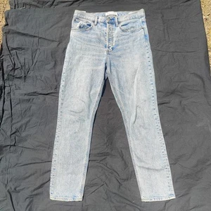Aritzia Denim Forum The Yoko High Rise Slim Jeans Womens 31x28 Straight Leg - Picture 1 of 10