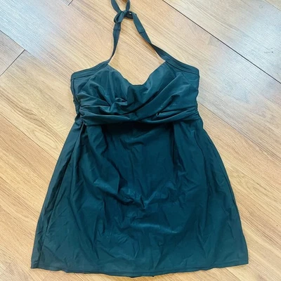 Merona Tankini Top Traje de Baño Negro Acolchado Sujetador Corbata Halter Mujer Grande Foto 1 de 4