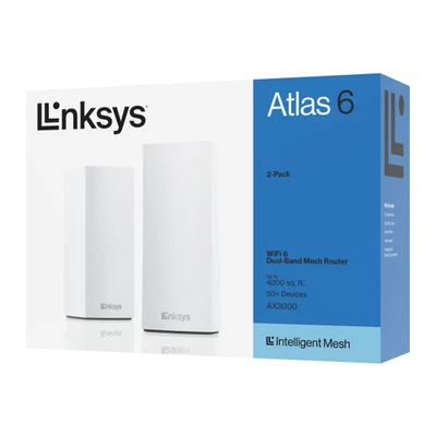 Linksys - Atlas 6 WiFi 6 Router AX3000 Dual-Band WiFi Mesh Wireless Router - Image 1 of 3