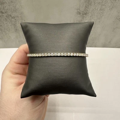 Pulseira de tênis de diamante natural em ouro amarelo 14kt - 4ct GH SI2-I1, 7" - Imagem 1 de 4