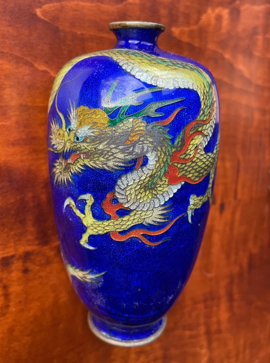 古い大花瓶 蓝色古董原始景泰蓝日本古董花瓶| eBay