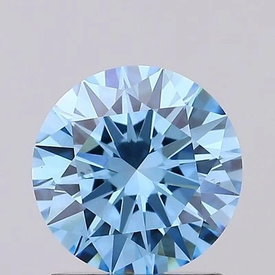 Round 1.25 Cts Fancy Vivid Blue VS2 IGI Certified Lab Grown CVD Diamond - Image 1 of 4