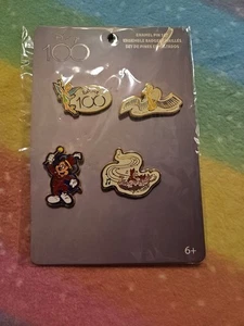 Juego de 4 prendedores esmaltados coleccionables Disney 2023 Disney 100 aniversario nuevos - Imagen 1 de 2