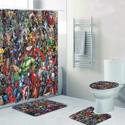 Самые популярные занавески для душа с принтом супергероев математика крышка унитаза коврик - Изображение 1 из 4