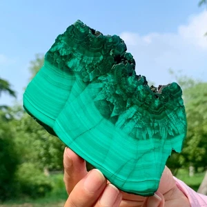 334G Malaquita Natural Brillante Transparente Racimo Muestra Mineral Áspera - Imagen 1 de 24