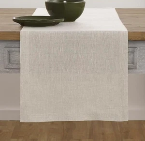 Solino Home Linen Table Runner 108 Inches x 14 in Light Natural Athena 100% Pure - Picture 1 of 3