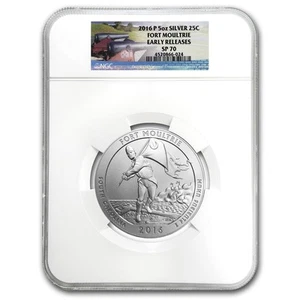 2016-P 5 oz Silver ATB Fort Moultrie SP-70 NGC (ER) - Picture 1 of 3