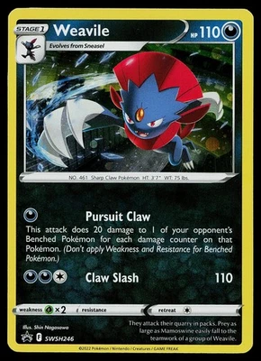 Pokemon SWSH: Sword & Shield Promo Cards SWSH246 Weavile Holo - Image 1 of 2