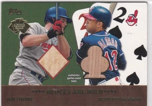 2002 Topps 5 Card Stud Dual Game Used Bat #TA Jim Thome Roberto Alomar - Bild 1 von 2
