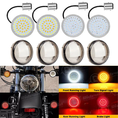 4PCS For Harley Street Glide Road King 1157 LED Turn Signal Front Rear Lights - Image 1 of 4