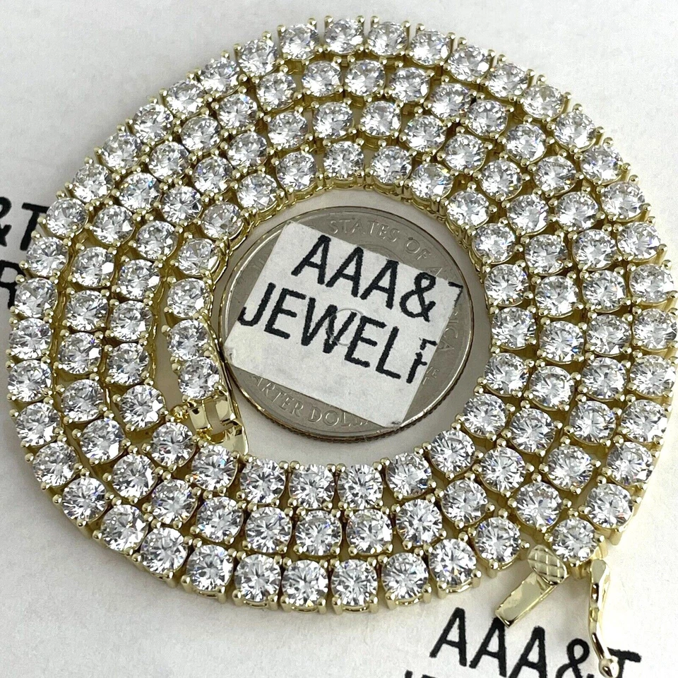 925 STERLING SILVER CUBIC ZIRCONIA TENNIS CHAIN 4 MM 1ROW 18” - 22” NECKLACE - Image 1 of 1