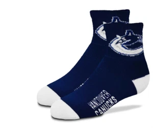 Vancouver Canucks Hockey Navy & White Youth Deuce Quarter Socks - Picture 1 of 1