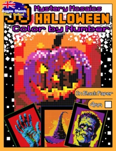 Halloween Mosaic Colour By Number Book Pixel Art 4mm Squares - Picture 1 of 12