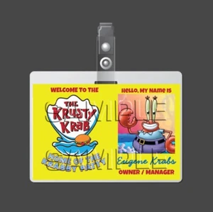 PANTALONES CUADRADOS BOB ESPONJA - Eugene Krabs Krusty Krab cosplay I.D. Insignia - Imagen 1 de 2