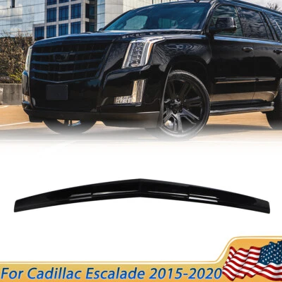 Gloss Black For Cadillac Escalade ESV 2015-2020 Grille Hood Molding Trim - Image 1 of 4