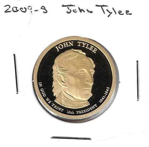 2009-S John Tyler Presidential Dollar Proof Cover