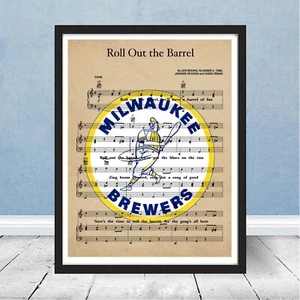 De colección Milwaukee Brewers Logotipo Despliegue el Barril Arte del Béisbol Regalo Cerveza de Polca - Imagen 1 de 3