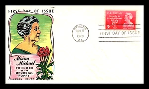 977 3c Stamp (1948) THE MEMORIAL POPPY - MOINA MICHAEL FDC - HERMAN FLUEGEL ! - Picture 1 of 1