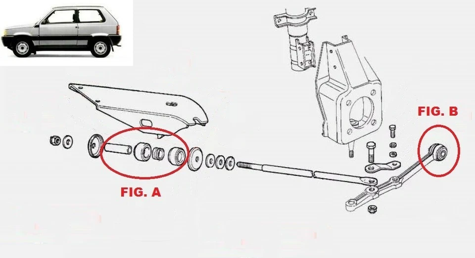 KIT EXTREME SILENT BLOCK BRACCIO OSCILLANTE ANT. FIAT PANDA 141-4X4 DAL1980-2002 - Image 1 of 4
