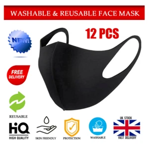 12PCS Reusable Face Mask Anti Breathable Sport Mouth Face Mask Washable UK Stock - Picture 1 of 7