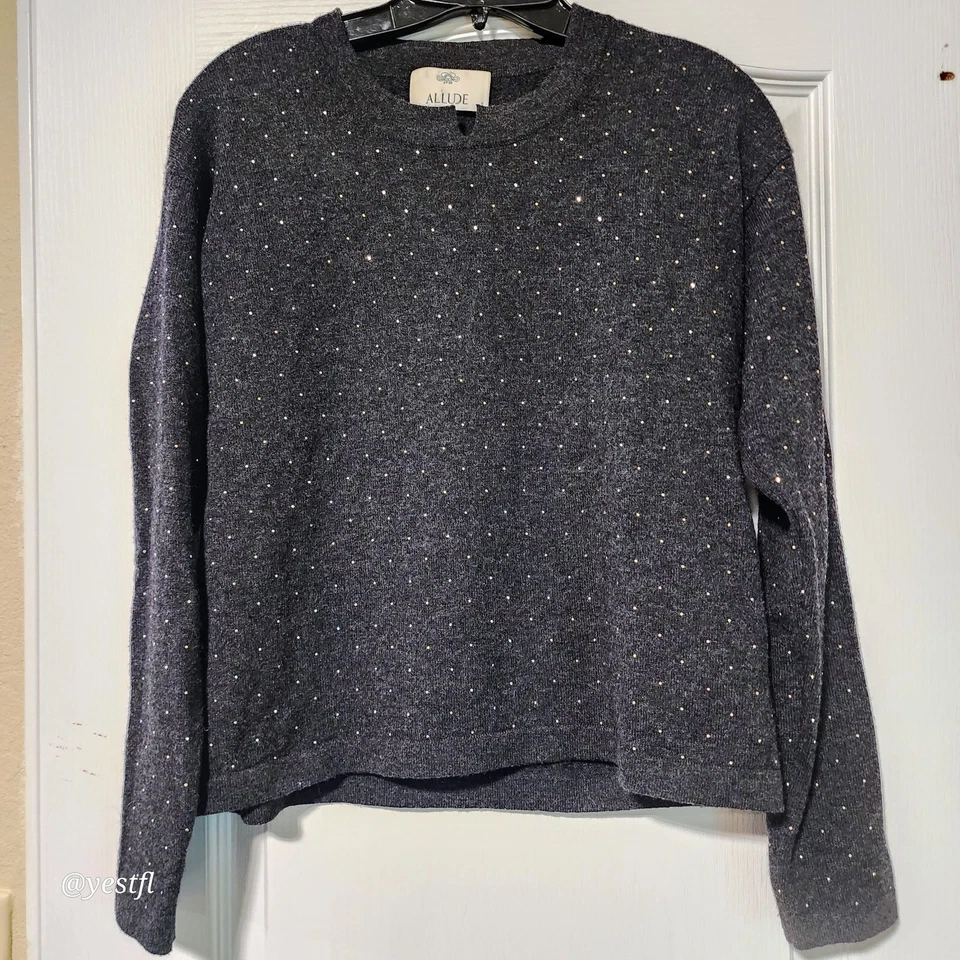 Allude wool cashmere pullover embellished sweater S - Image 1 of 4
